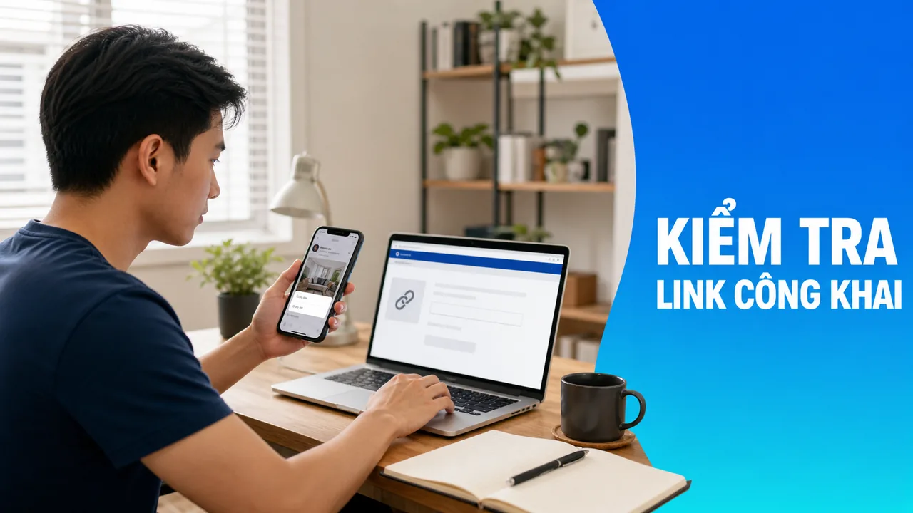 Người dùng kiểm tra link công khai trước khi tăng like Facebook