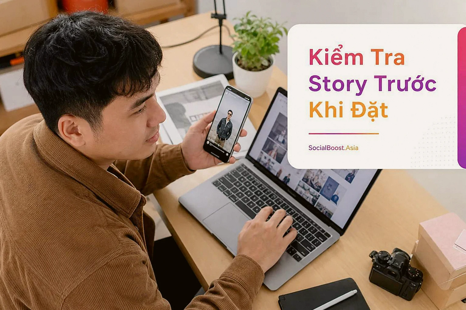 Người dùng kiểm tra Story trước khi đặt tăng view Story Instagram