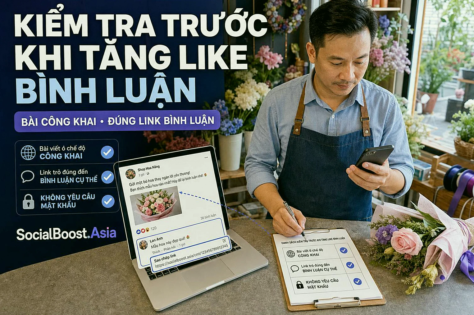 Kiểm tra link bình luận còn mở được trước khi tăng Like
