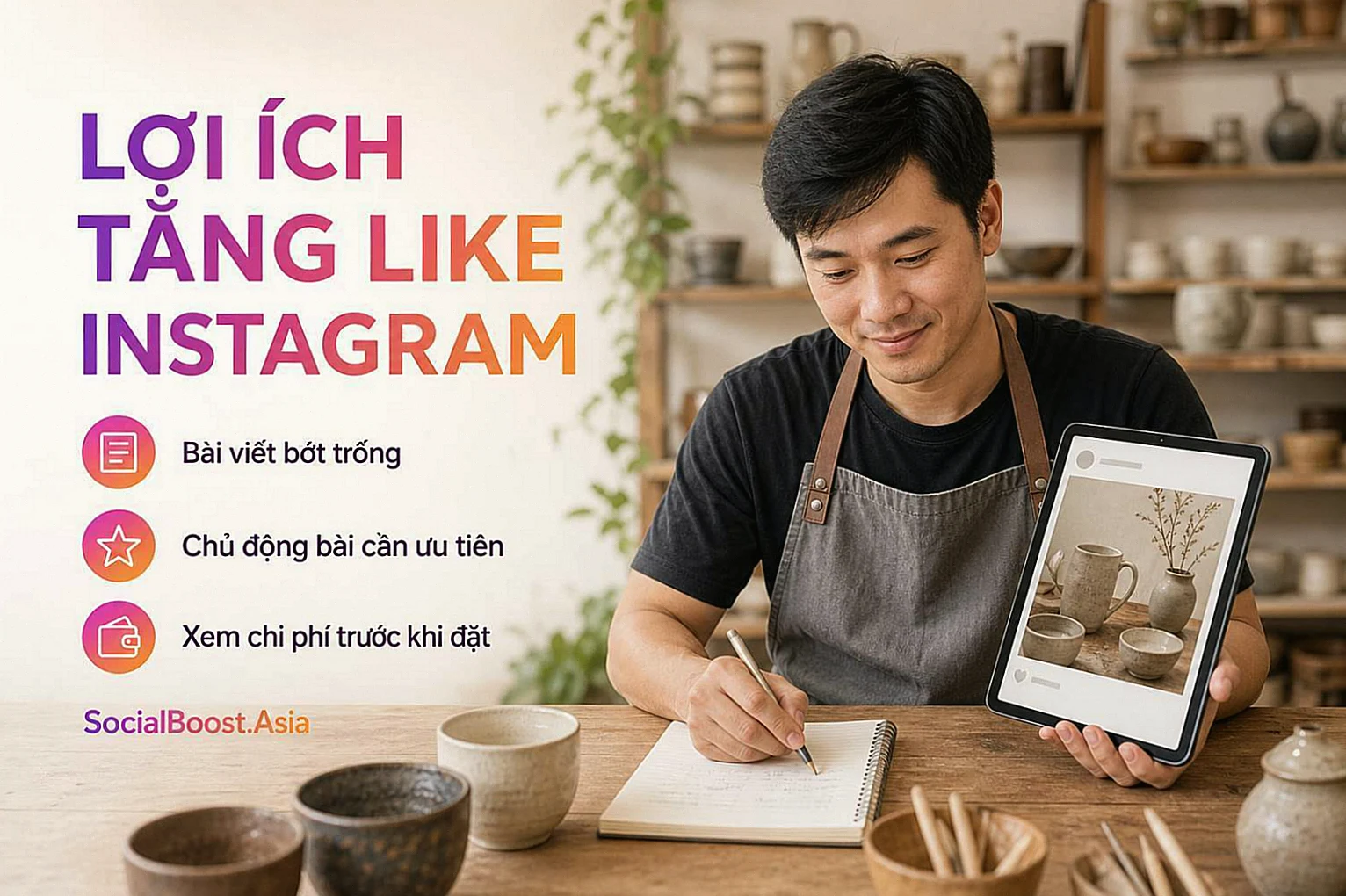 Lợi Ích Tăng Like Instagram - chủ studio Việt Nam ưu tiên bài viết cần lượt thích