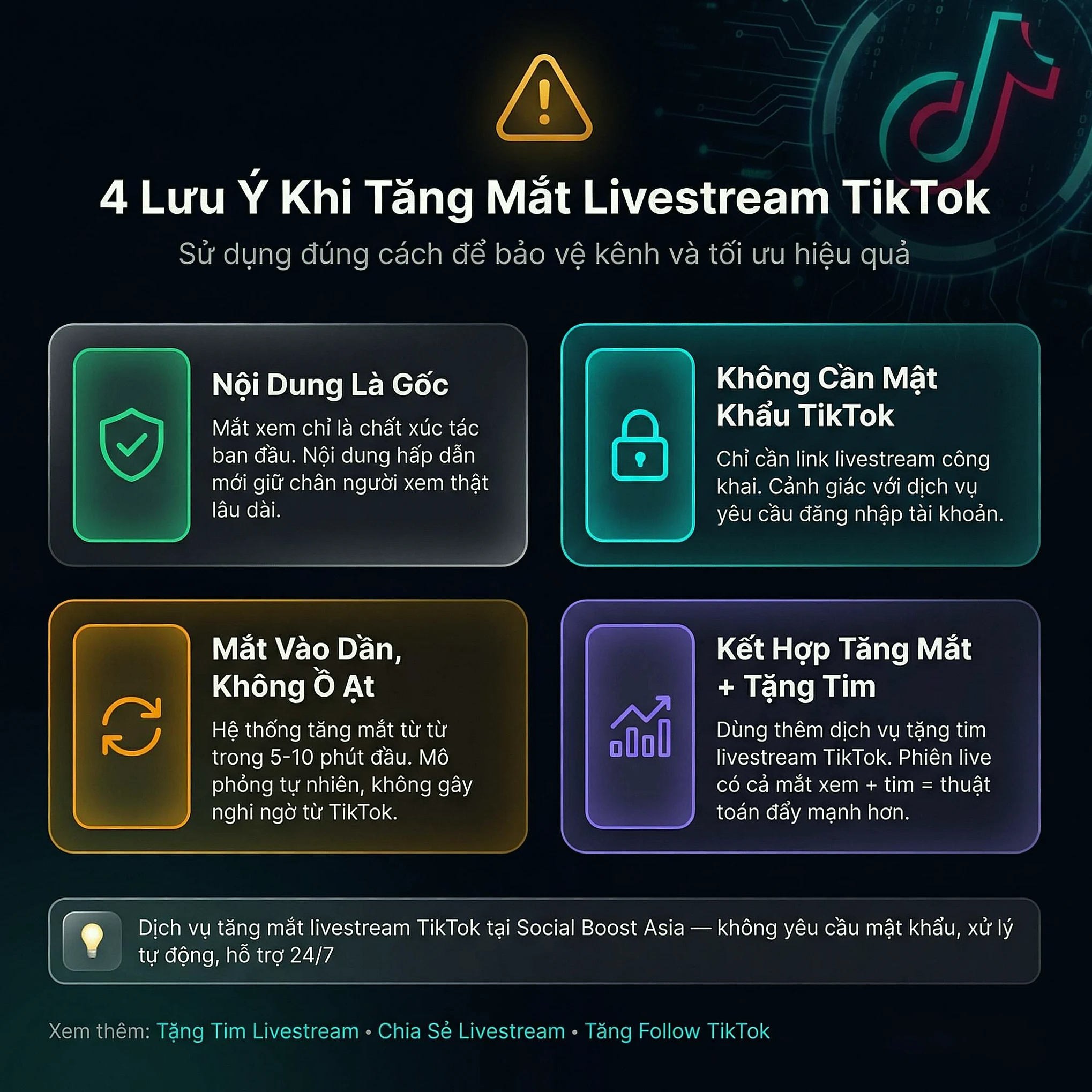 4 Lưu Ý An Toàn Khi Sử Dụng Dịch Vụ Tăng Mắt Livestream TikTok