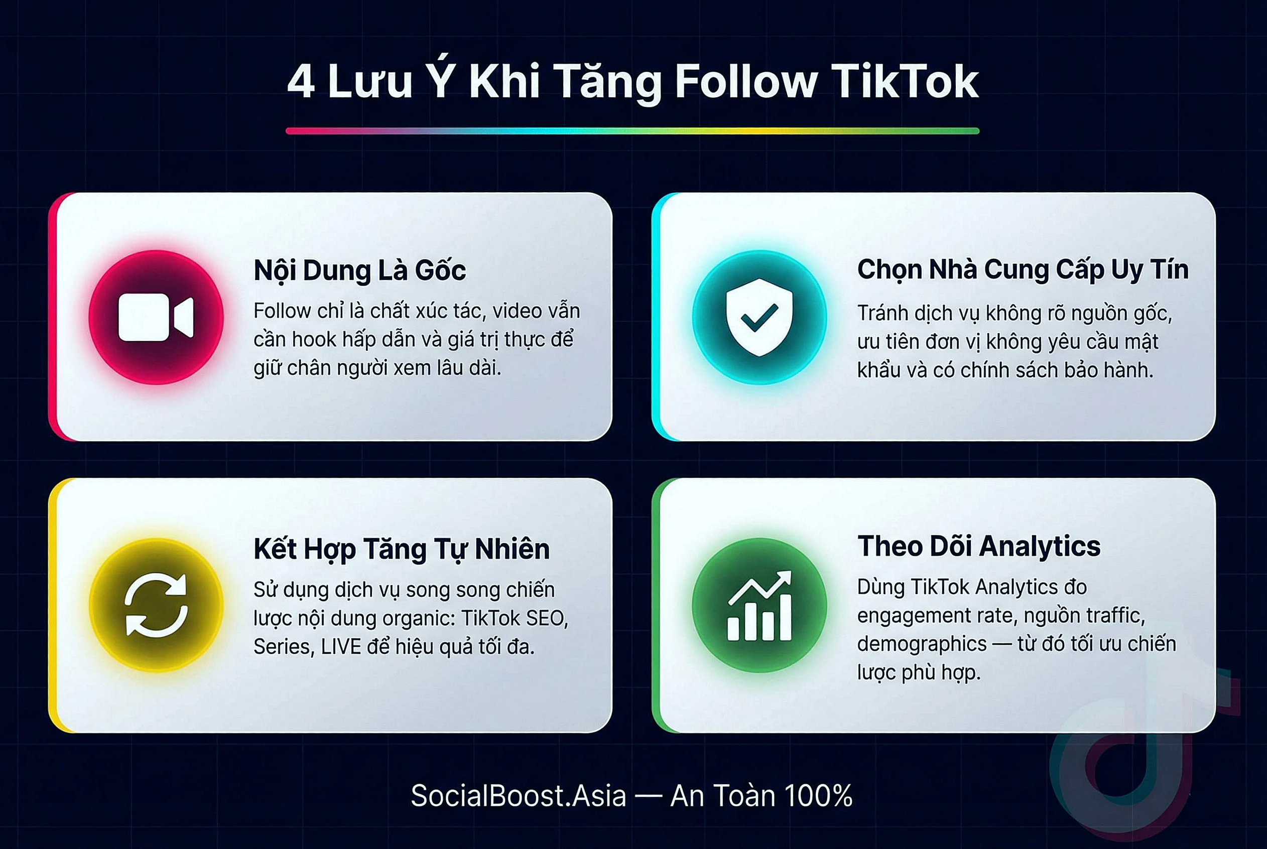 4 lưu ý quan trọng khi tăng follow TikTok an toàn 2026