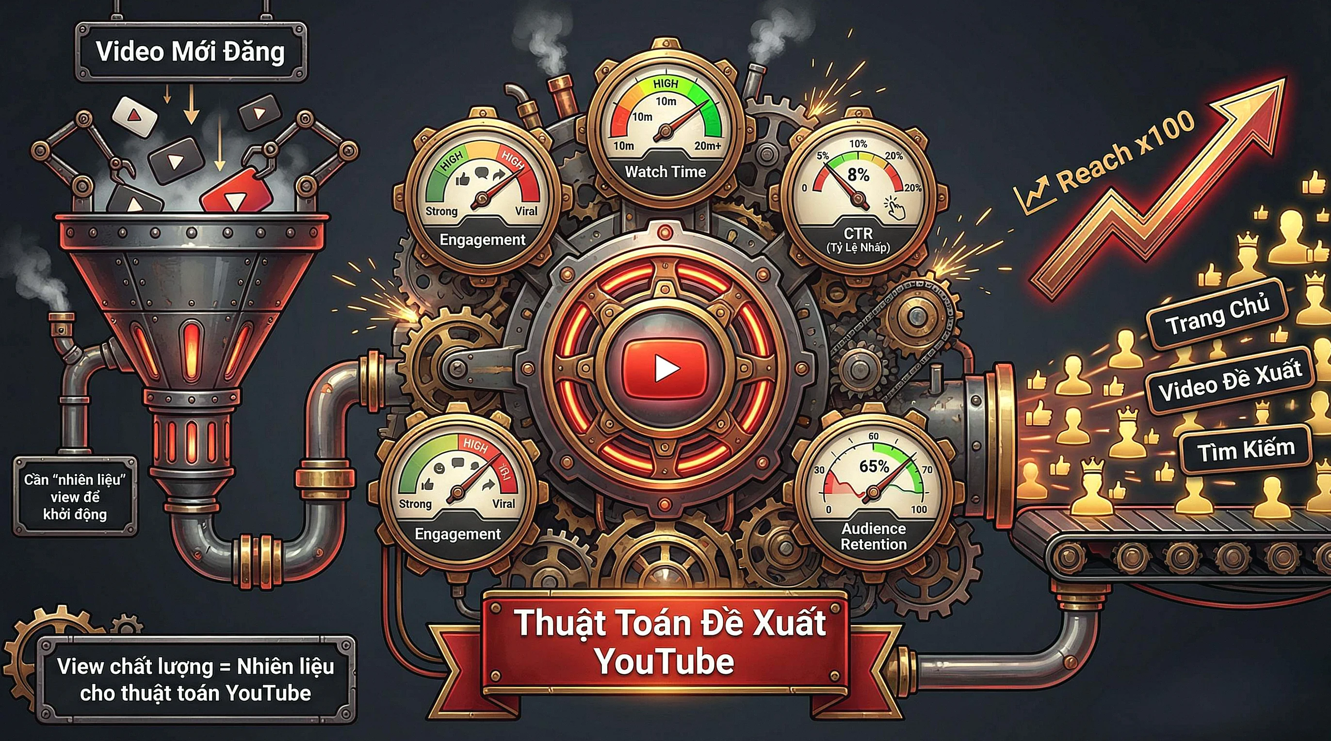 Thuật toán đề xuất YouTube - Watch Time và CTR quyết định video lên trang chủ
