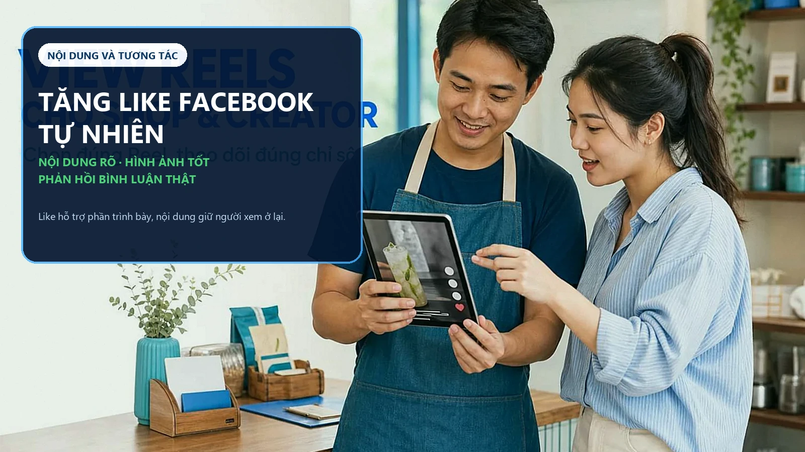 Người bán hàng kết hợp nội dung rõ ràng và phản hồi bình luận thật để tăng like Facebook tự nhiên