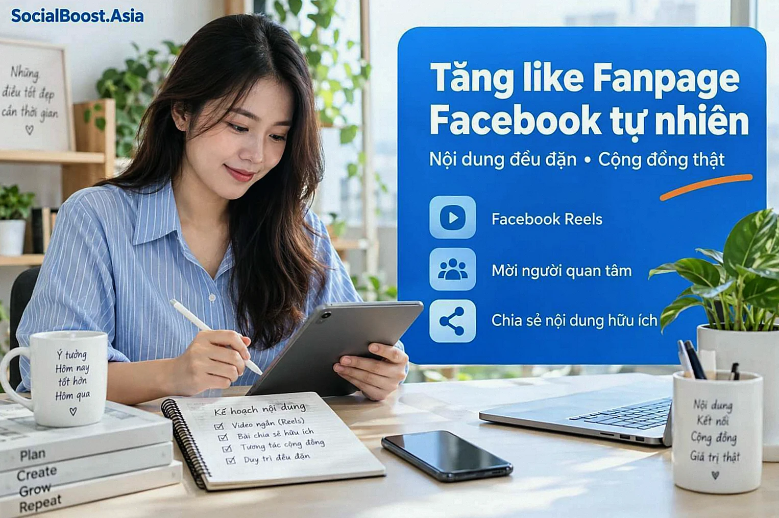 Tăng like Fanpage Facebook tự nhiên với nội dung đều đặn