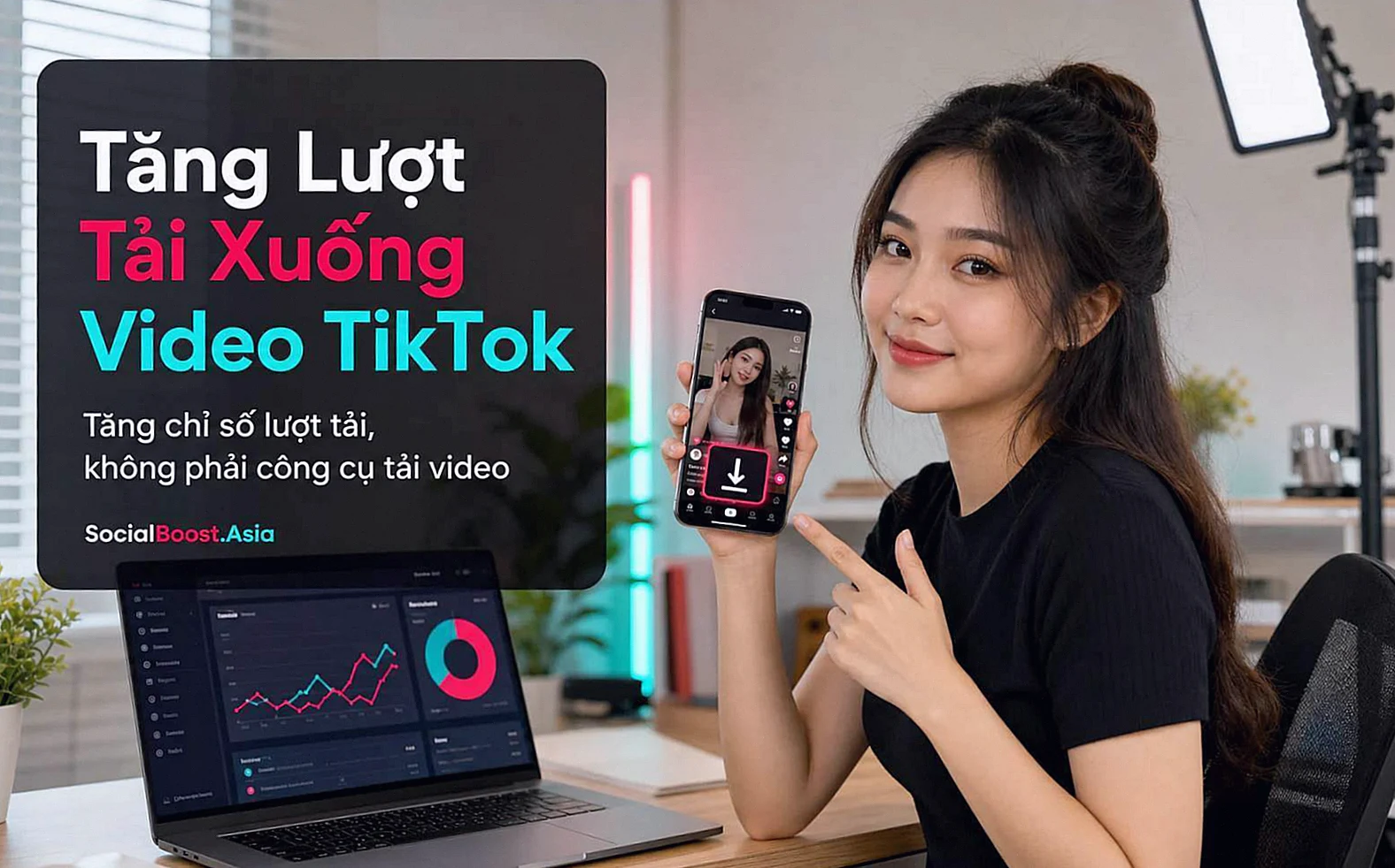 Người sáng tạo Việt Nam tìm hiểu dịch vụ tăng lượt tải xuống video TikTok