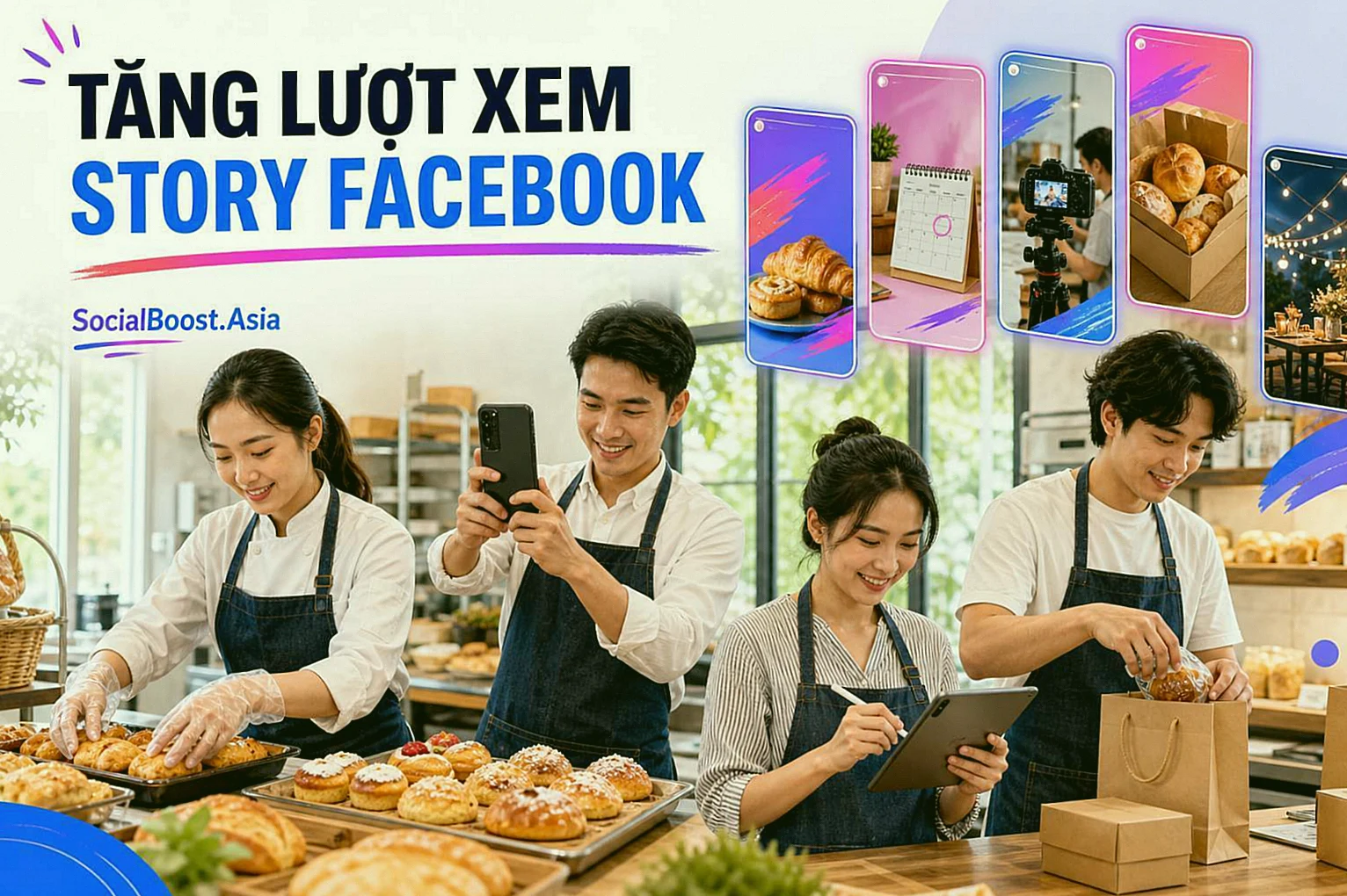 Nhóm kinh doanh Việt Nam lên nội dung tăng lượt xem Story Facebook