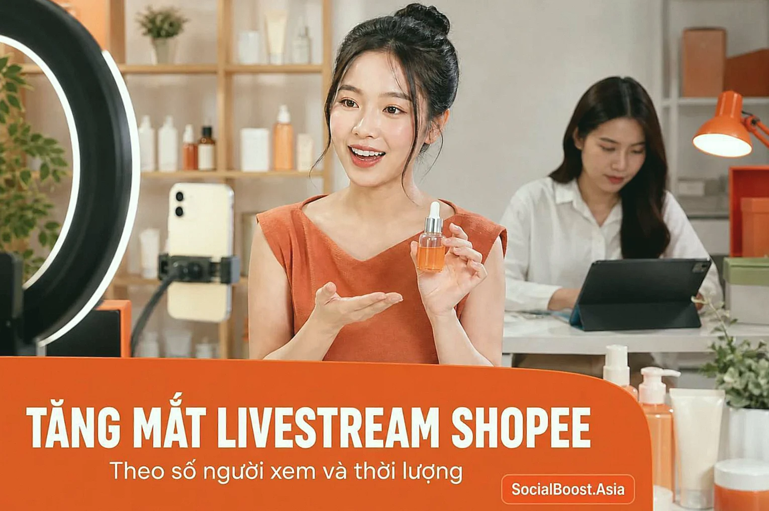 Người bán Việt Nam chuẩn bị tăng mắt livestream Shopee