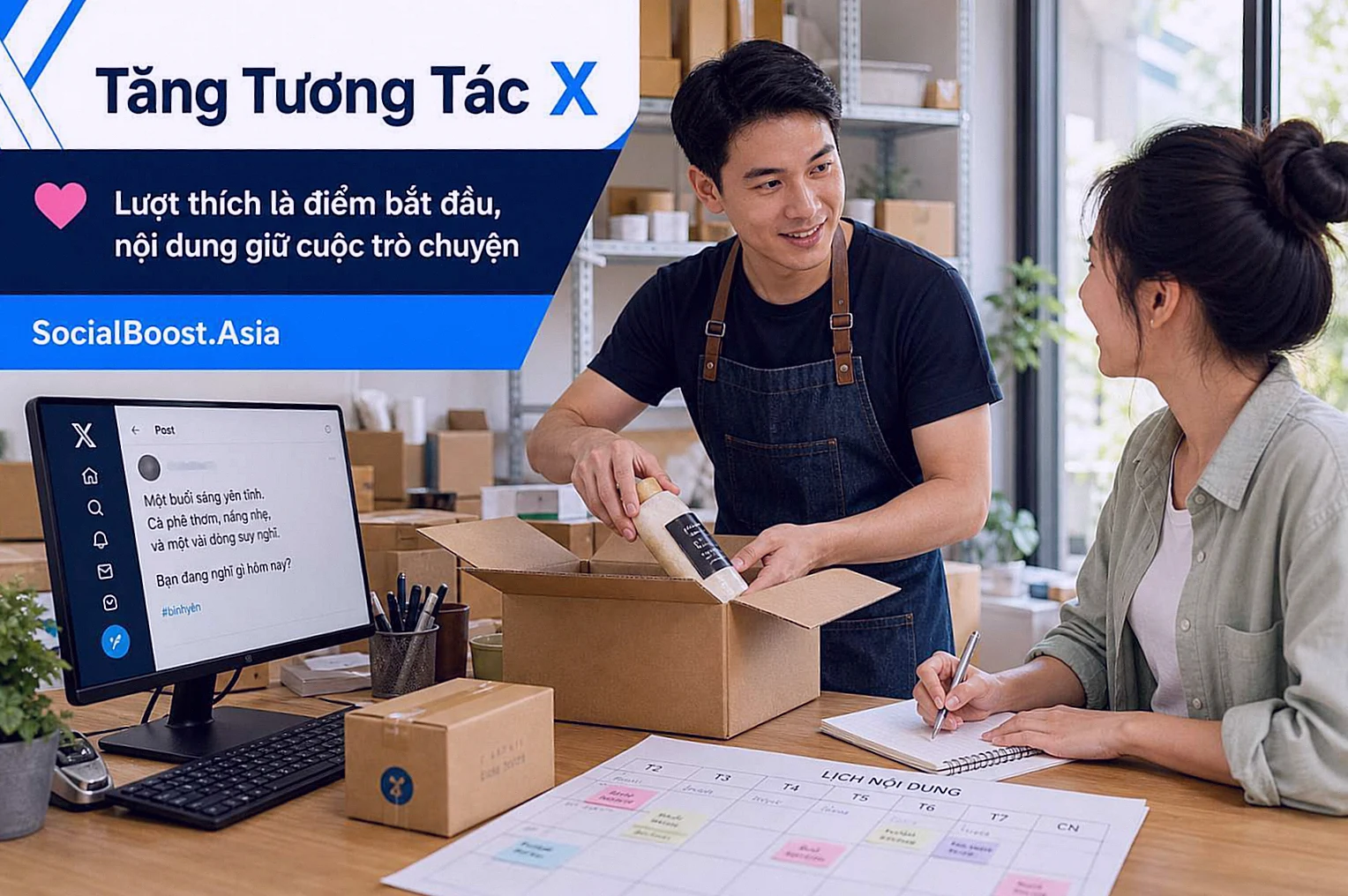 Tăng tương tác X kết hợp lượt thích và nội dung giữ cuộc trò chuyện