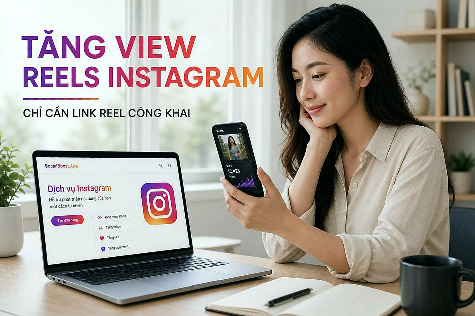 Người Việt theo dõi dịch vụ tăng view Reels Instagram cho Reel công khai