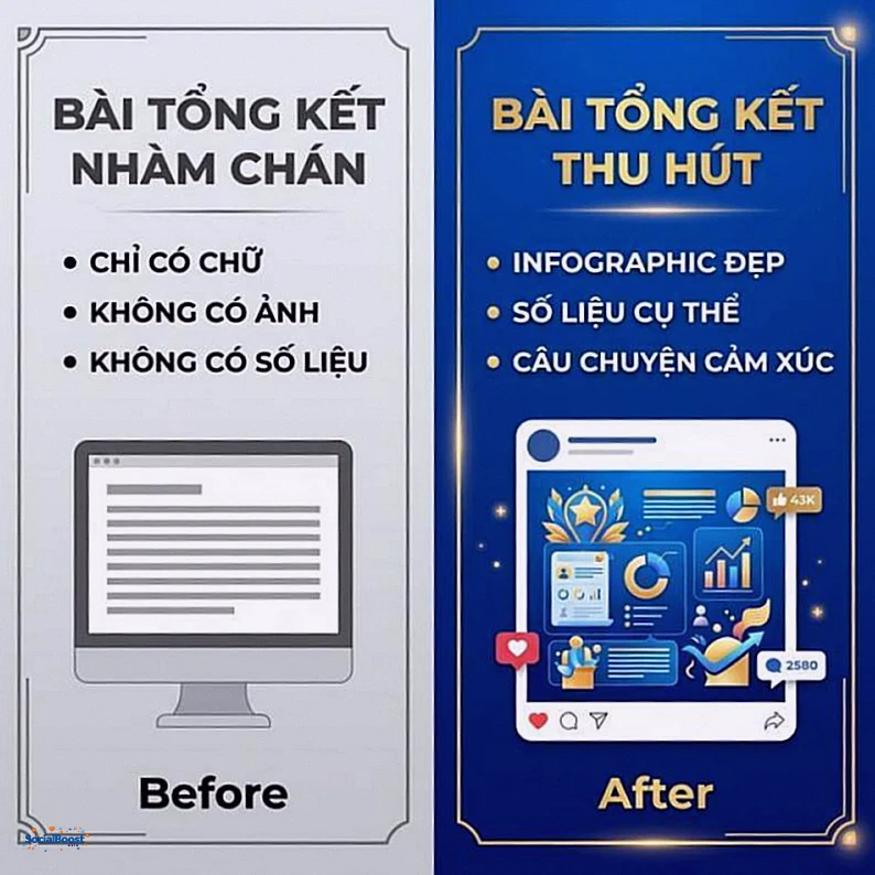 So sánh bài tổng kết nhàm chán và bài tổng kết thu hút