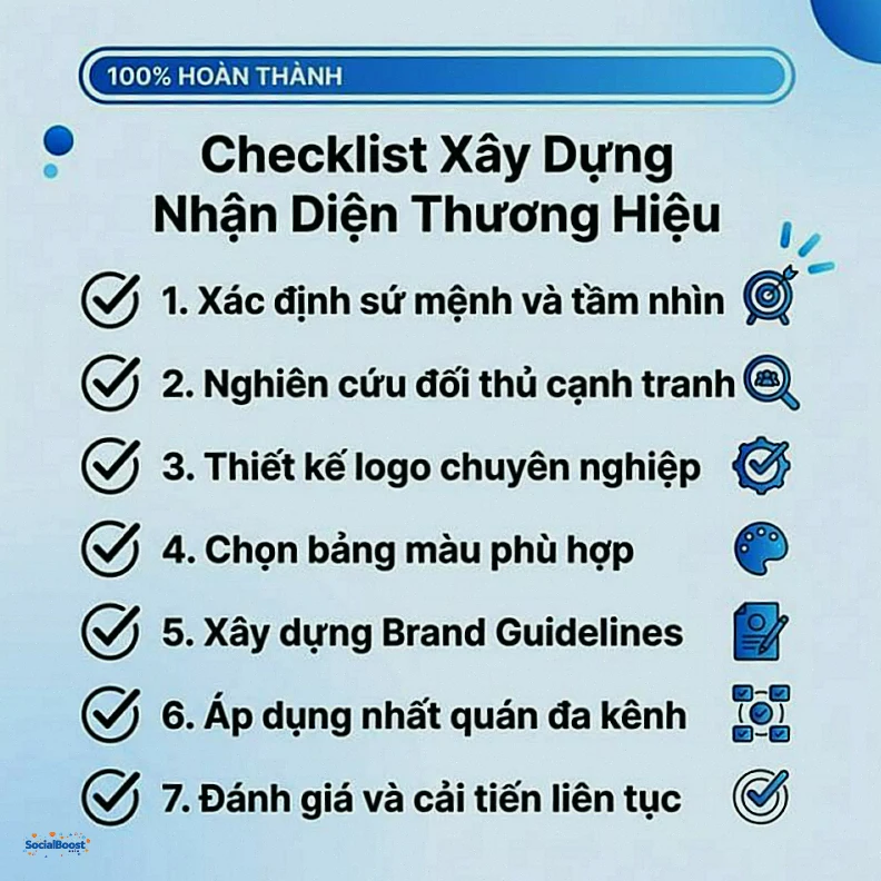 Checklist xây dựng nhận diện thương hiệu hoàn chỉnh