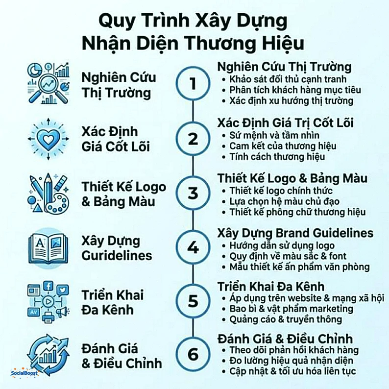 Quy trình 6 bước xây dựng nhận diện thương hiệu