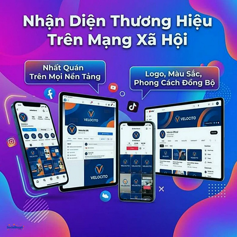 Nhận diện thương hiệu nhất quán trên các nền tảng mạng xã hội