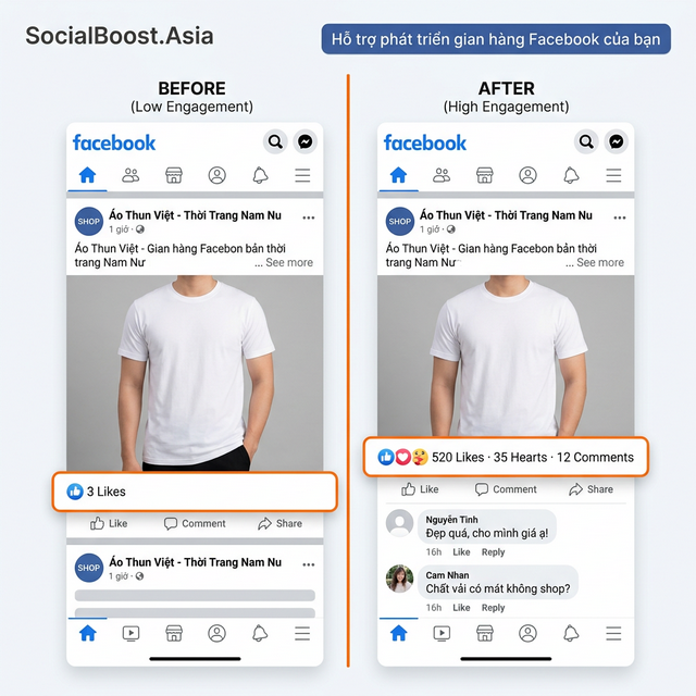 Shop online cần tăng like để bán hàng hiệu quả