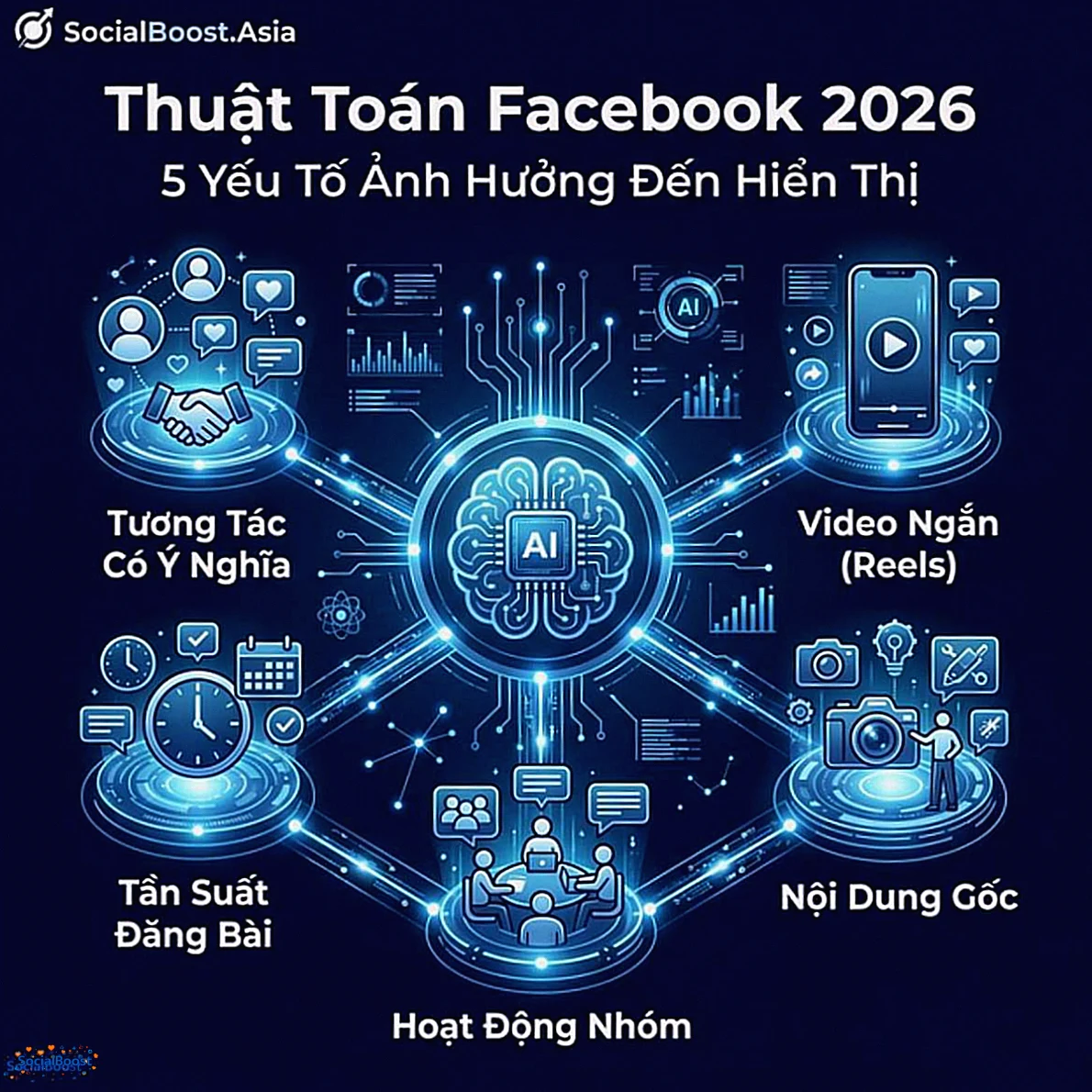 Thuật toán Facebook 2026 - 5 yếu tố ảnh hưởng đến hiển thị