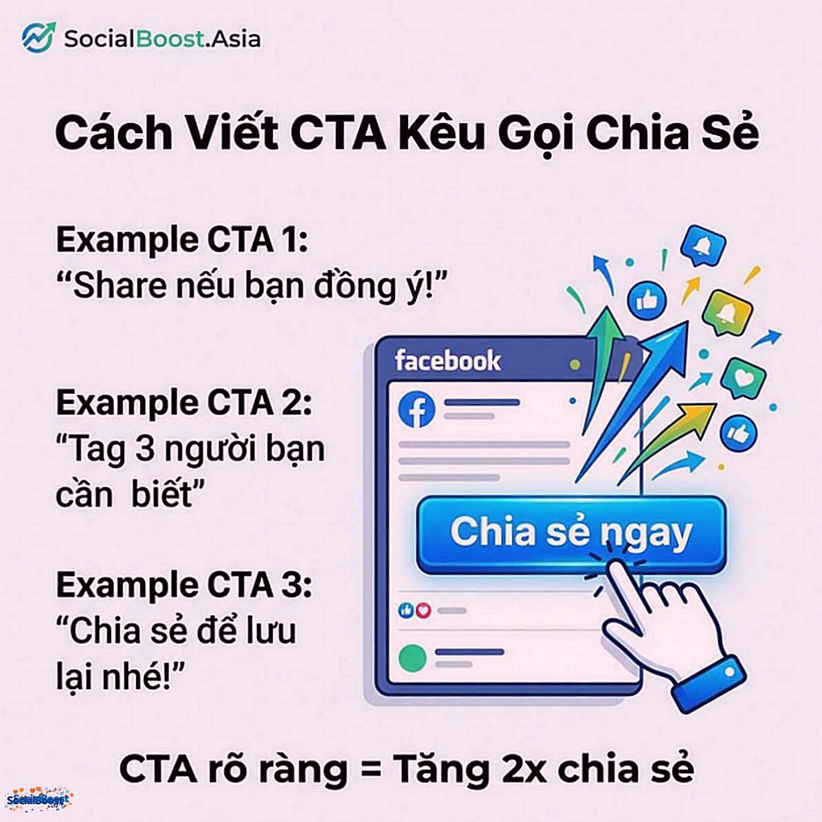 Cách viết CTA kêu gọi chia sẻ Facebook hiệu quả