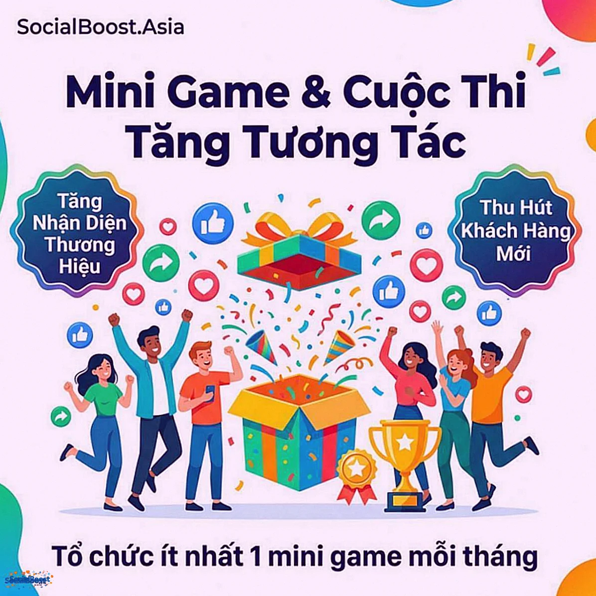 Mini game và cuộc thi tăng tương tác fanpage - SocialBoost.Asia