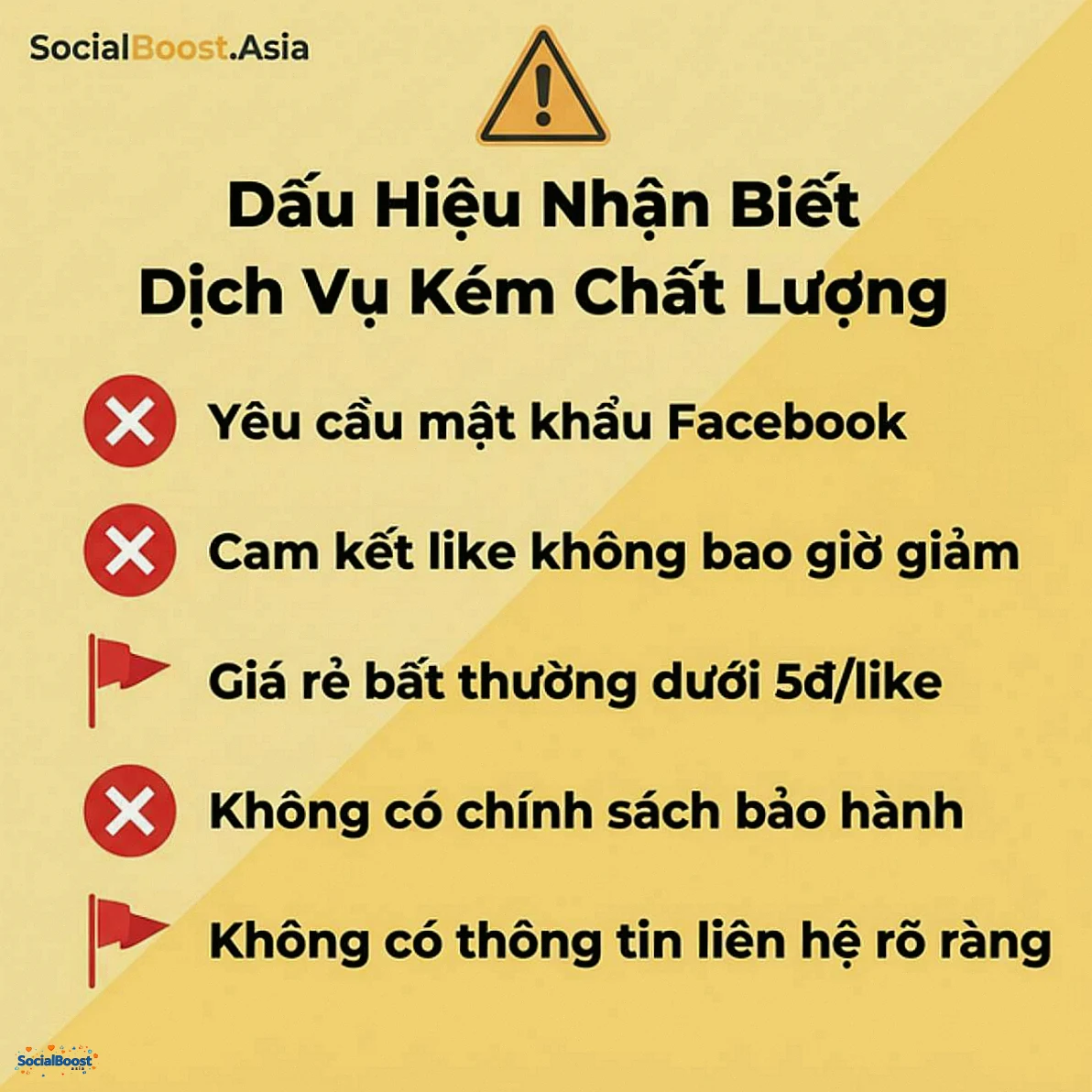 Dấu hiệu nhận biết dịch vụ tăng like kém chất lượng - SocialBoost.Asia
