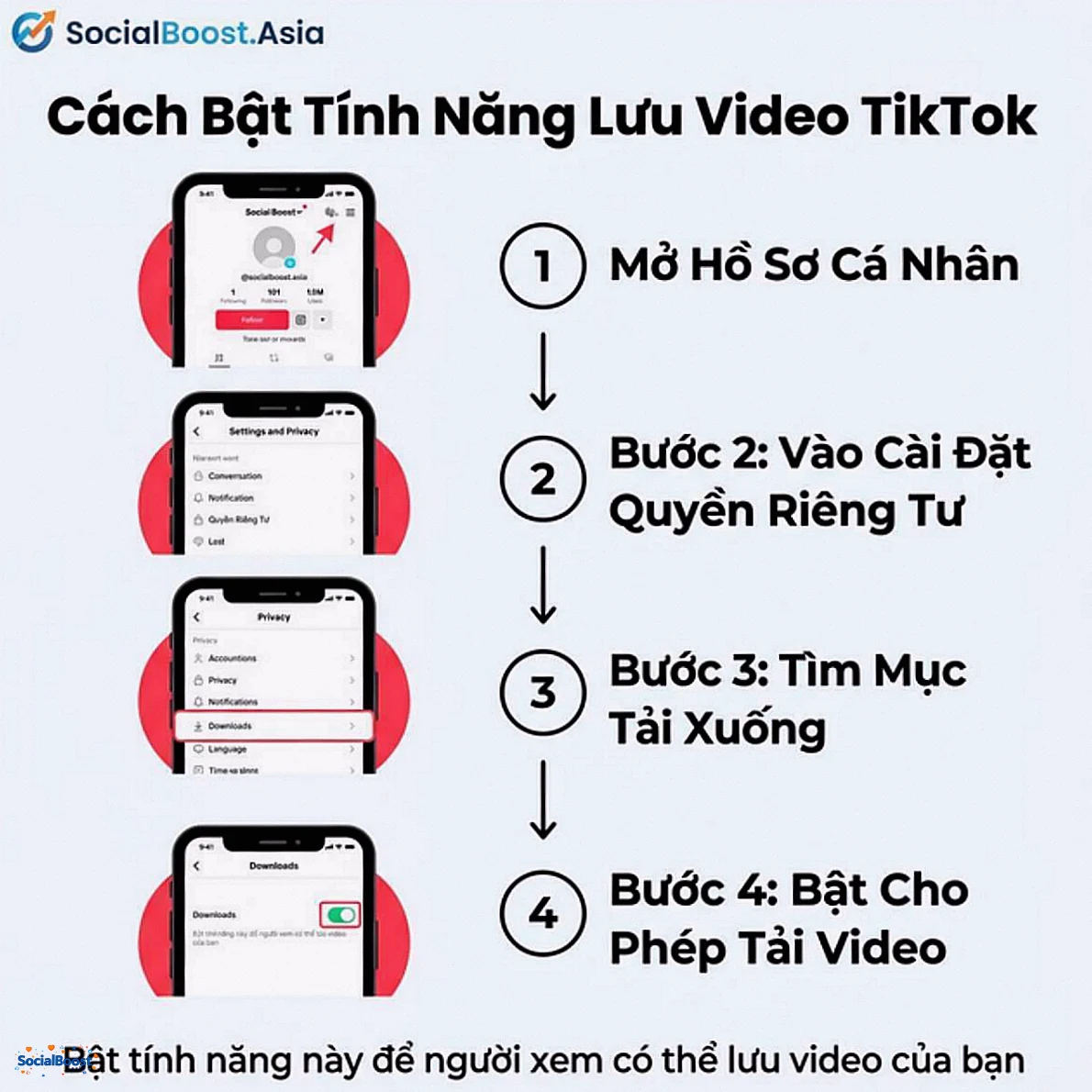 Hướng dẫn bật tính năng lưu video TikTok - 4 bước đơn giản