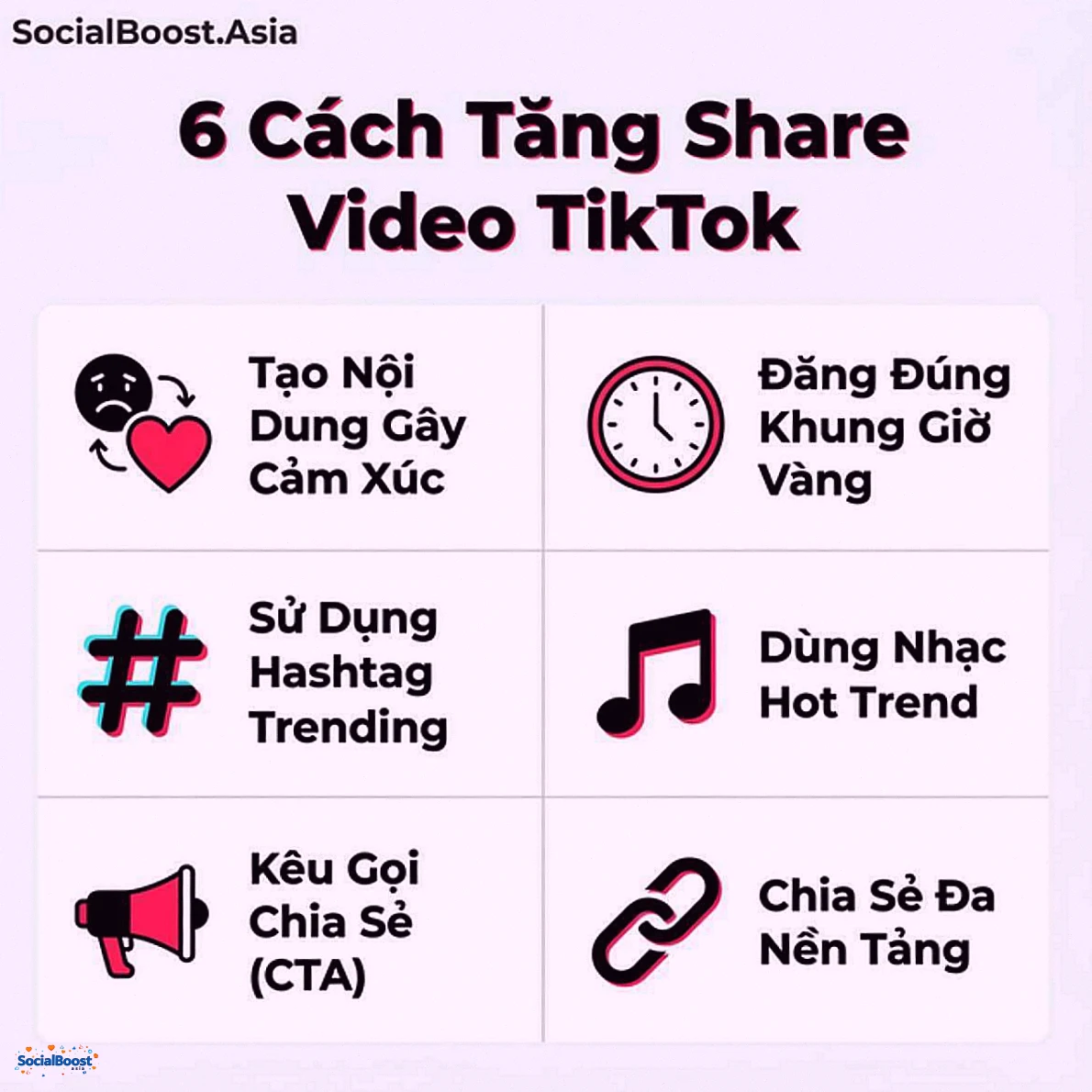 6 cách tăng share video TikTok hiệu quả