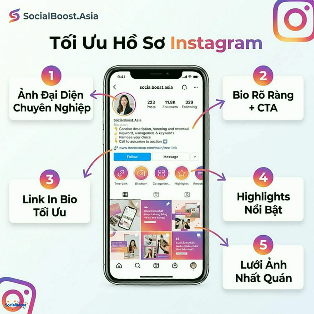 Hướng dẫn tối ưu hồ sơ Instagram chuyên nghiệp