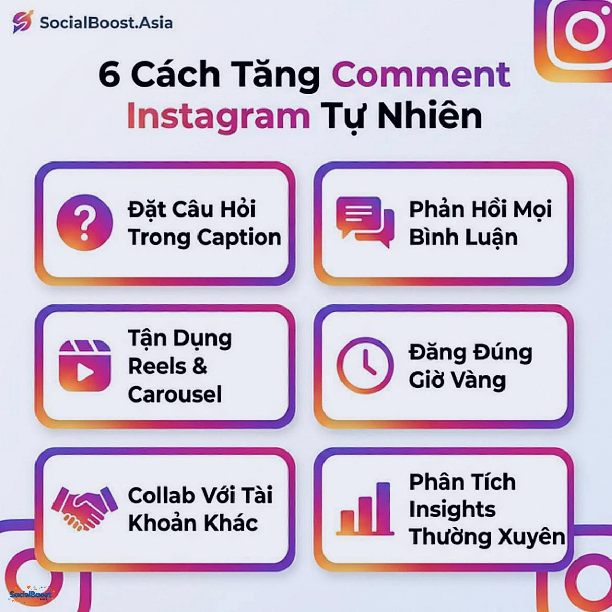 6 cách tăng comment Instagram tự nhiên hiệu quả 2026