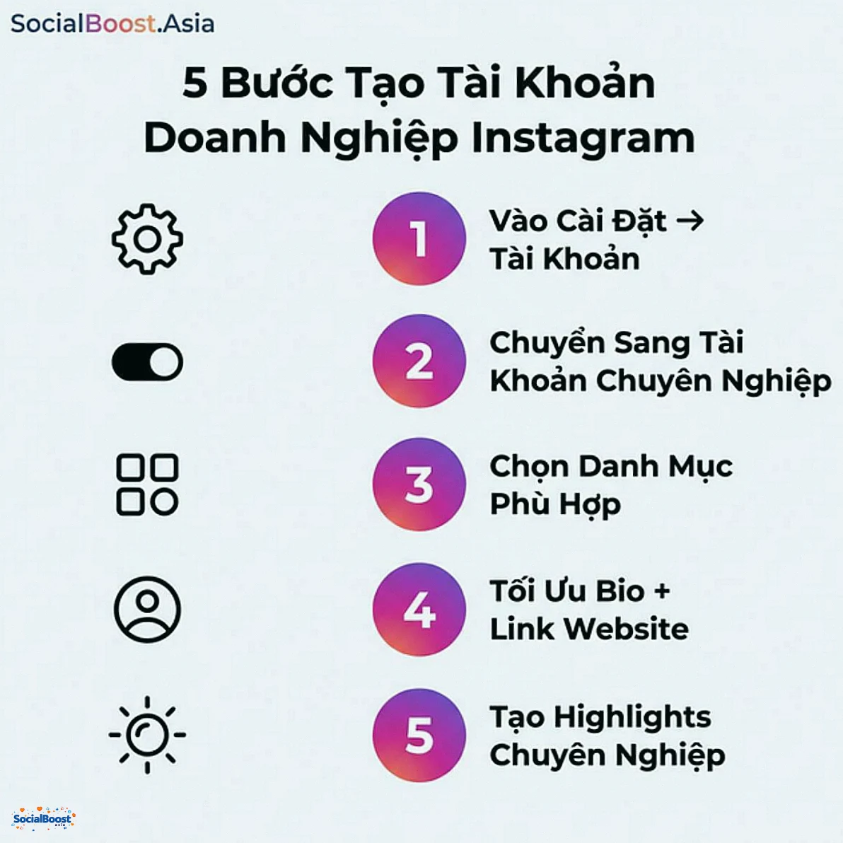 5 bước tạo tài khoản doanh nghiệp Instagram
