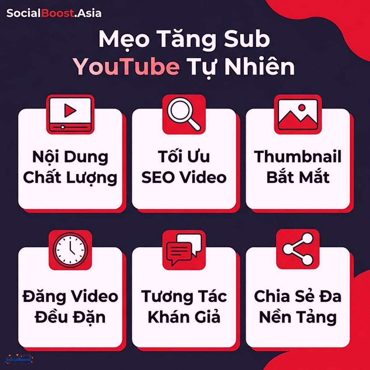 Mẹo tăng sub YouTube tự nhiên – SocialBoost.Asia