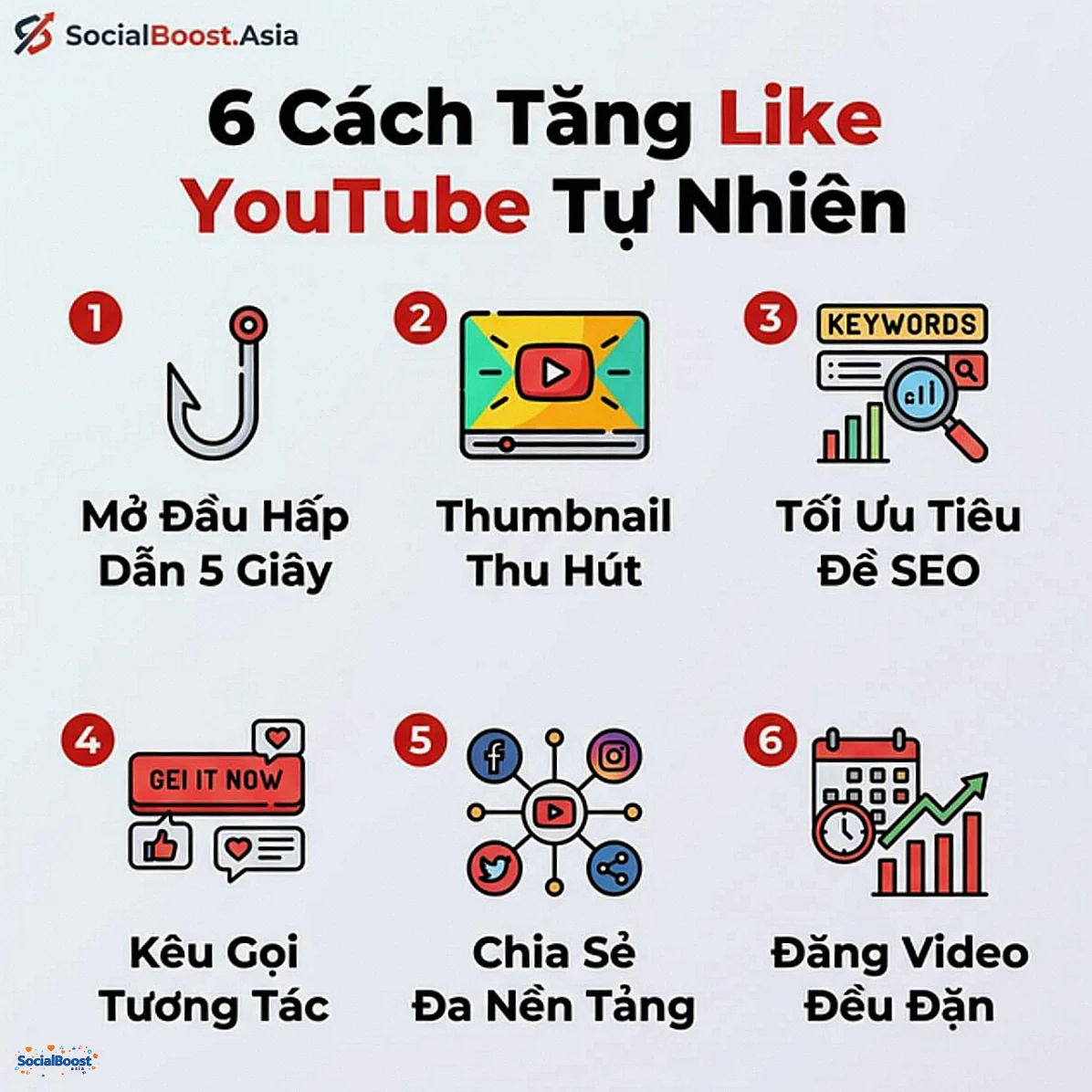 6 cách tăng like YouTube tự nhiên hiệu quả 2026