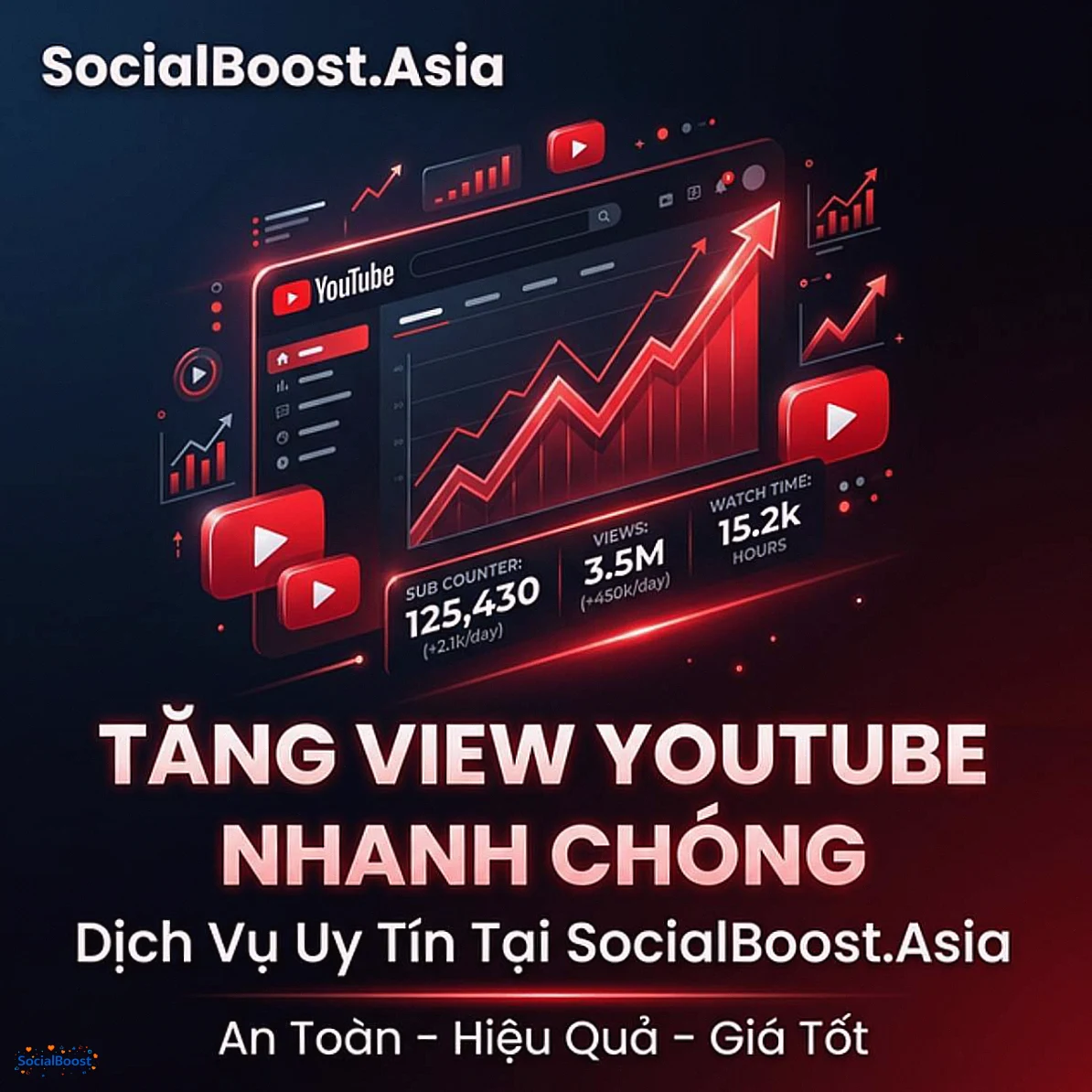 Tăng view YouTube nhanh chóng - Dịch vụ uy tín tại SocialBoost.Asia