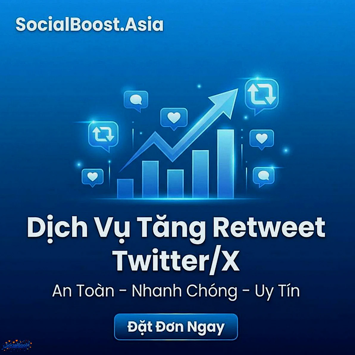 Dịch vụ tăng retweet Twitter/X SocialBoost.Asia