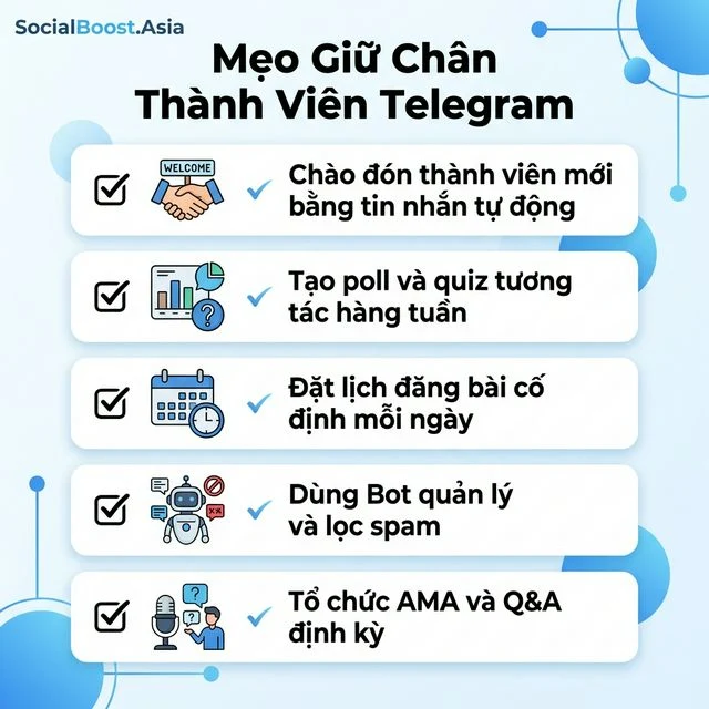 Mẹo giữ chân thành viên Telegram