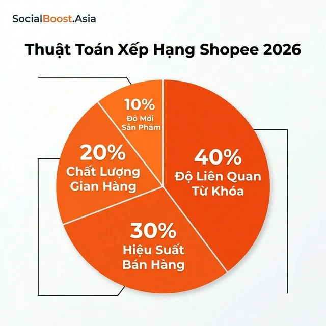 Thuật toán xếp hạng Shopee 2026 - Phân tích 4 yếu tố ảnh hưởng thứ hạng sản phẩm