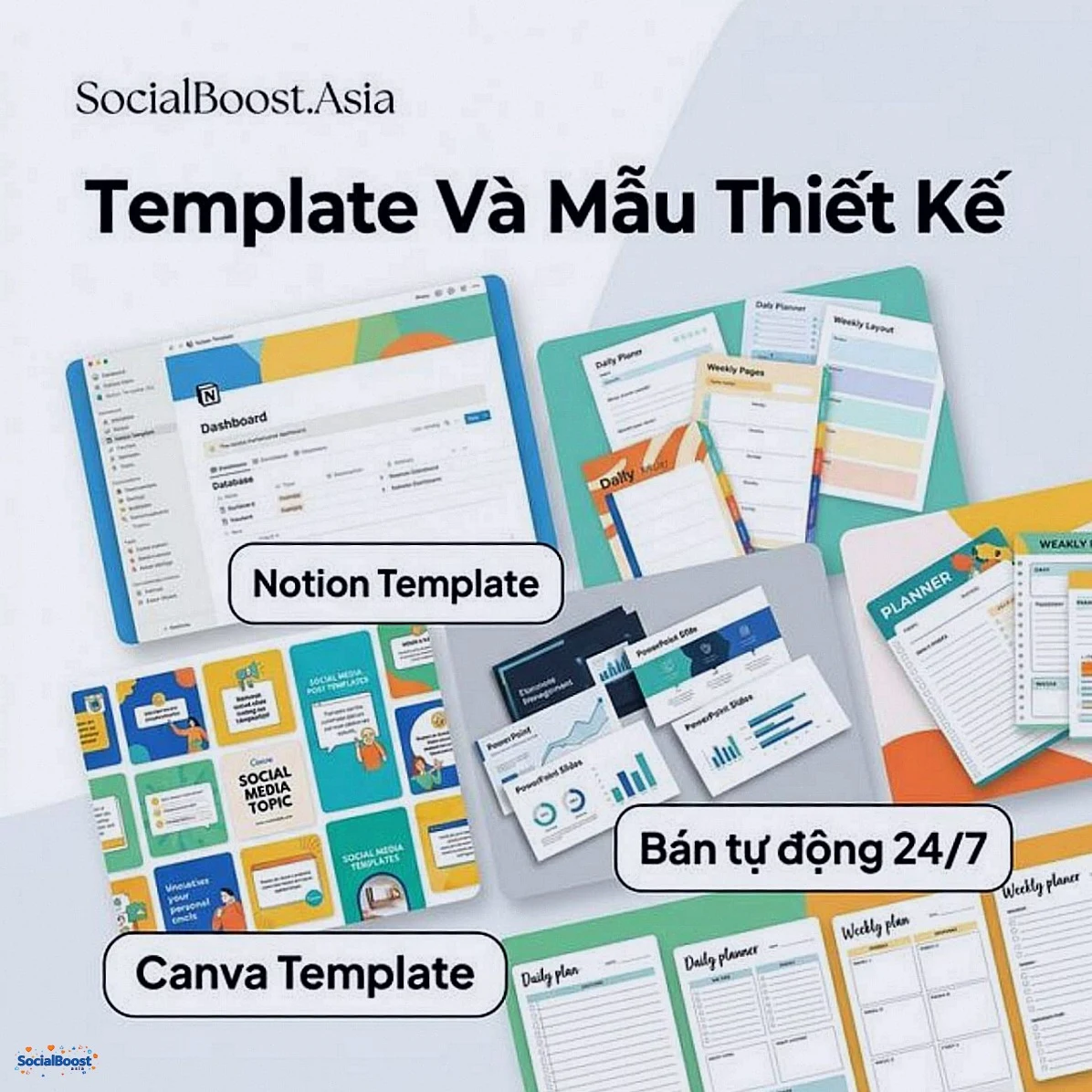 Template và mẫu thiết kế - sản phẩm số bán tự động