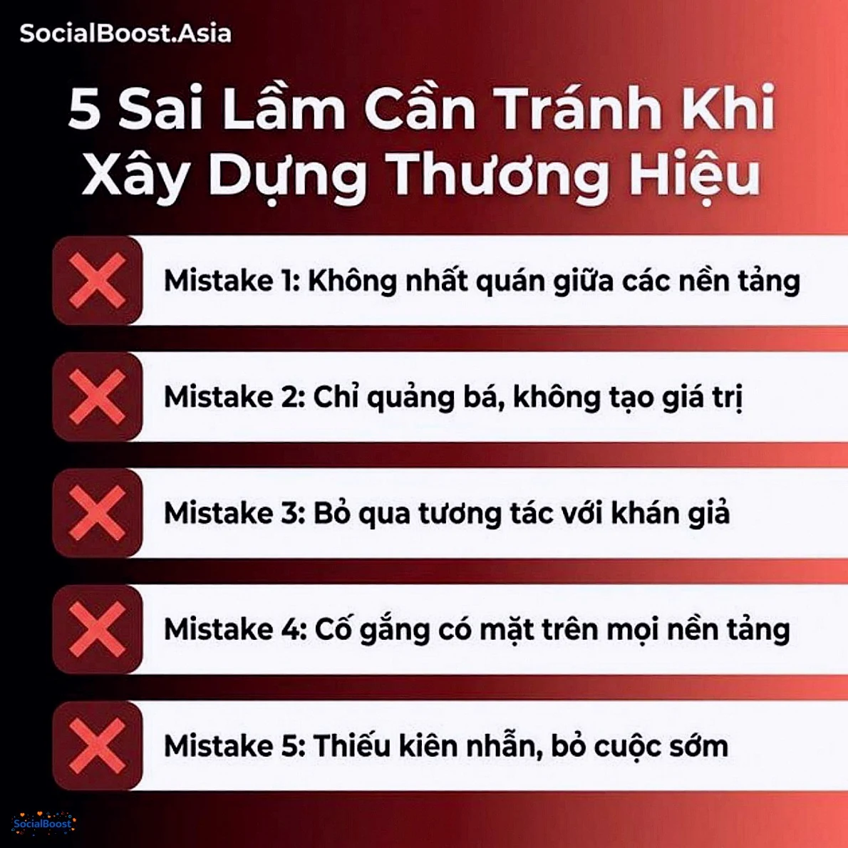 5 sai lầm cần tránh khi xây dựng thương hiệu cá nhân