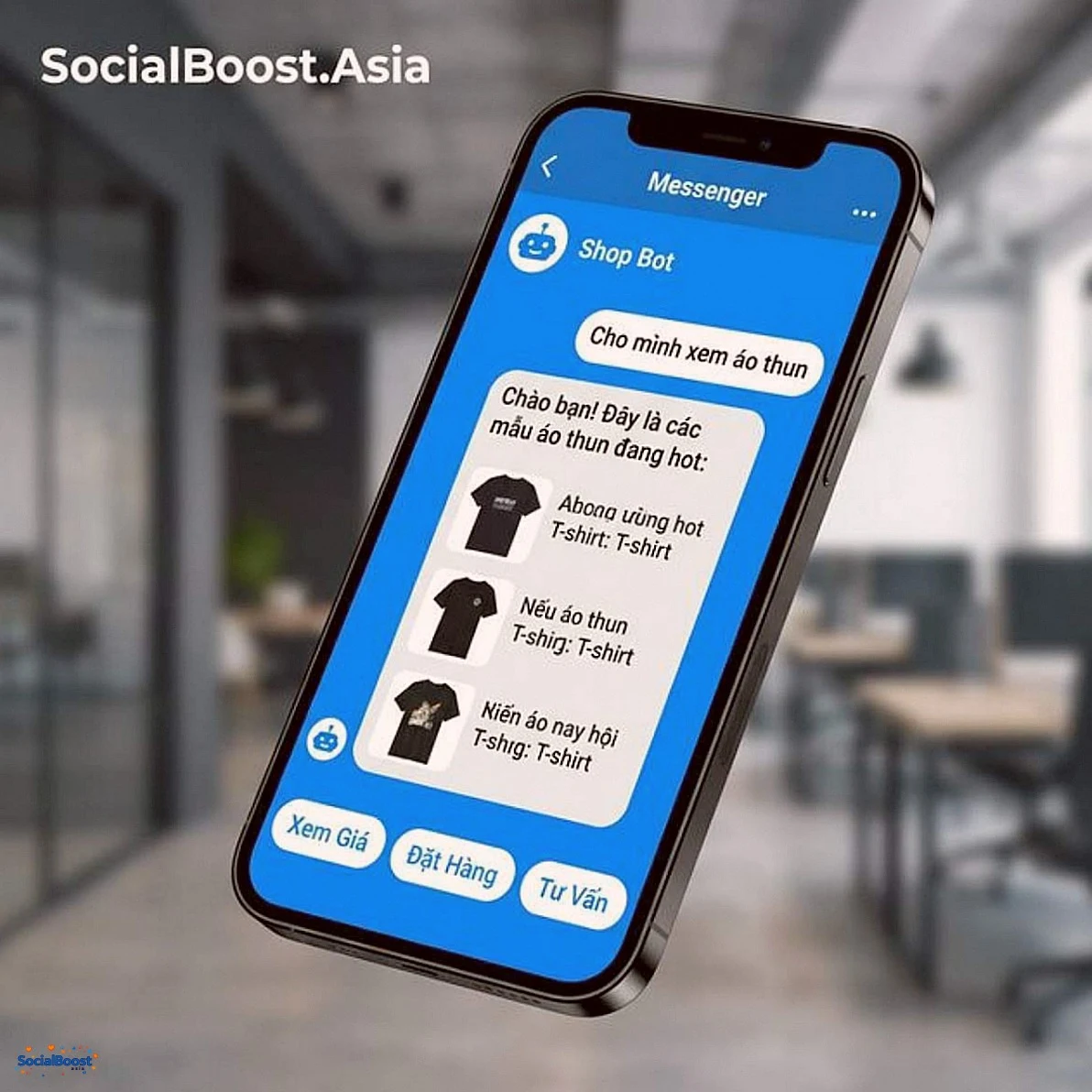 Ví dụ cuộc hội thoại chatbot Messenger tự động bán hàng