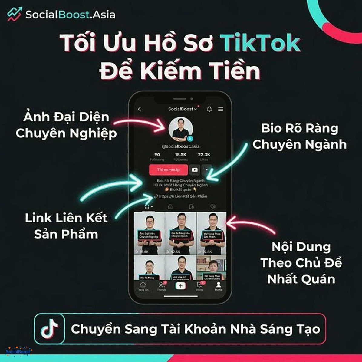 Tối ưu hồ sơ TikTok để kiếm tiền hiệu quả 2026