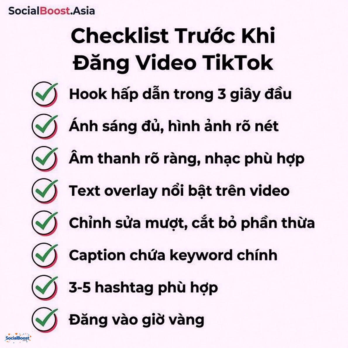 Checklist trước khi đăng video TikTok