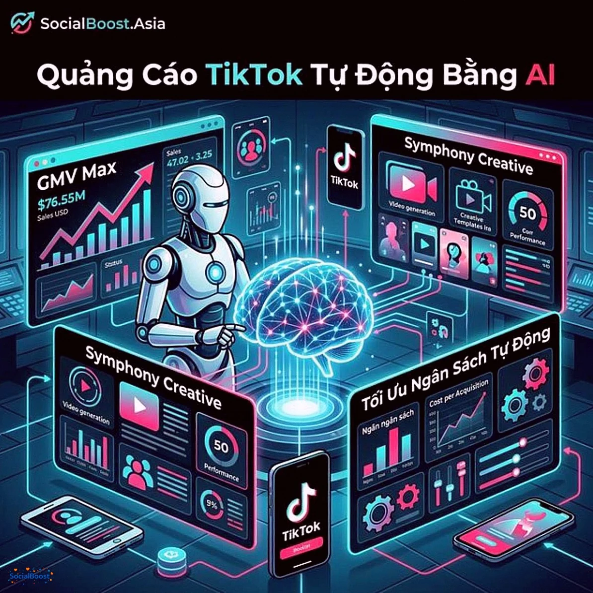 Quảng cáo TikTok tự động bằng AI