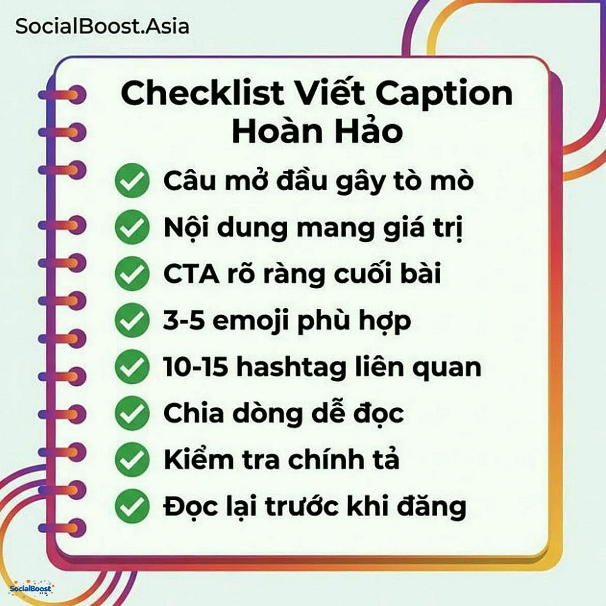 Checklist viết caption Instagram hoàn hảo