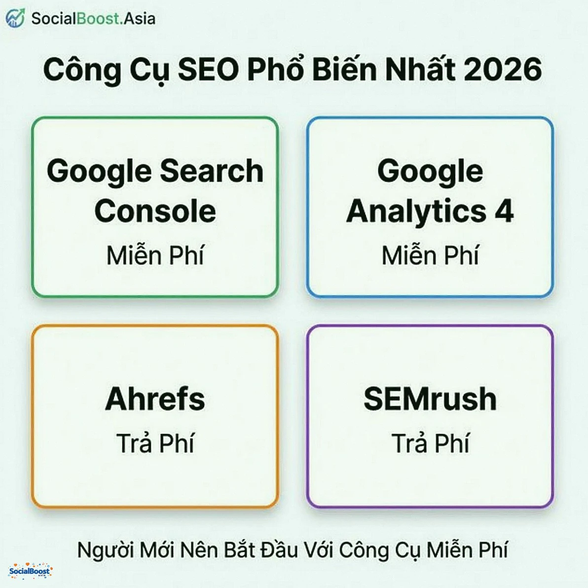 Công cụ SEO phổ biến nhất 2026 - Miễn phí và trả phí