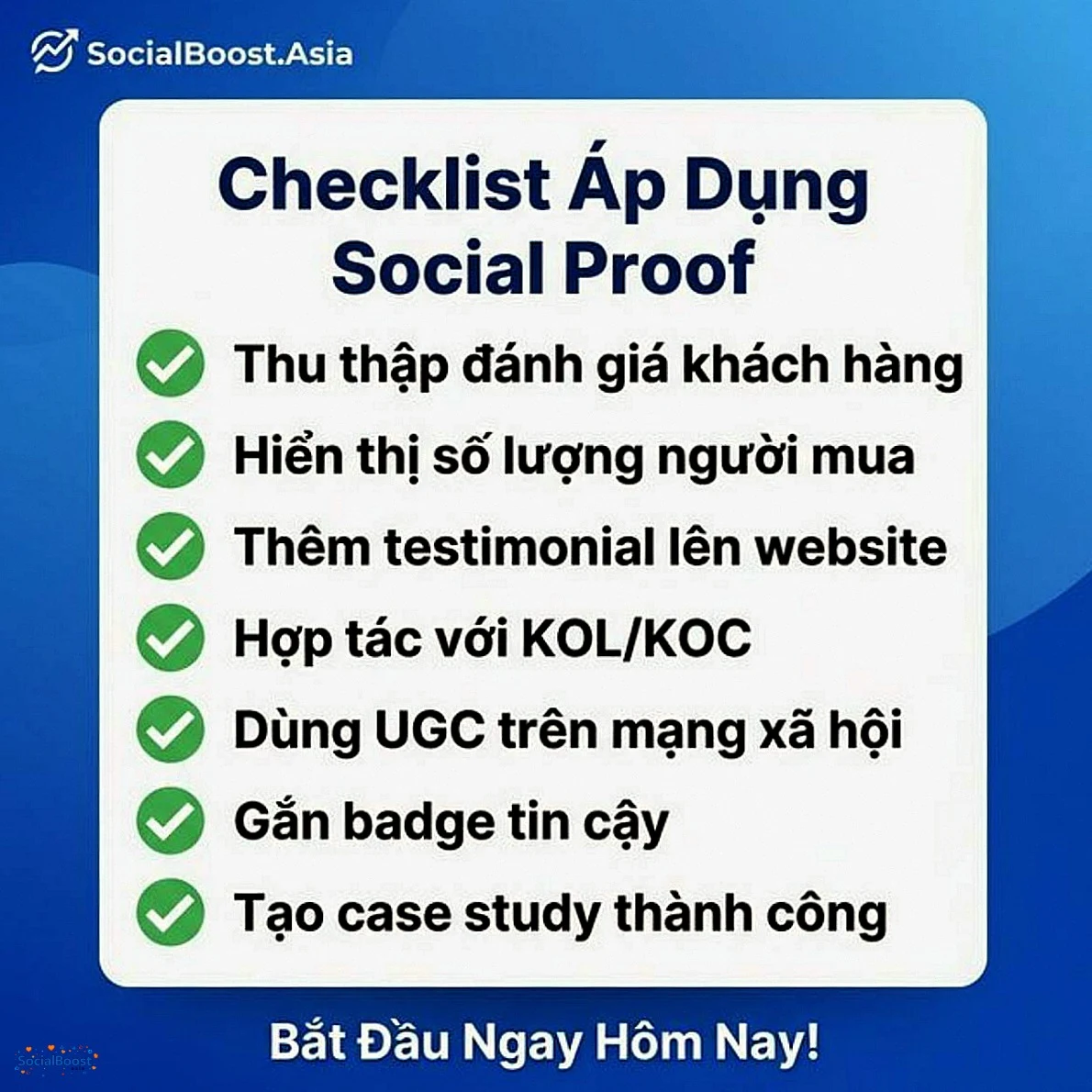 Checklist áp dụng social proof cho doanh nghiệp