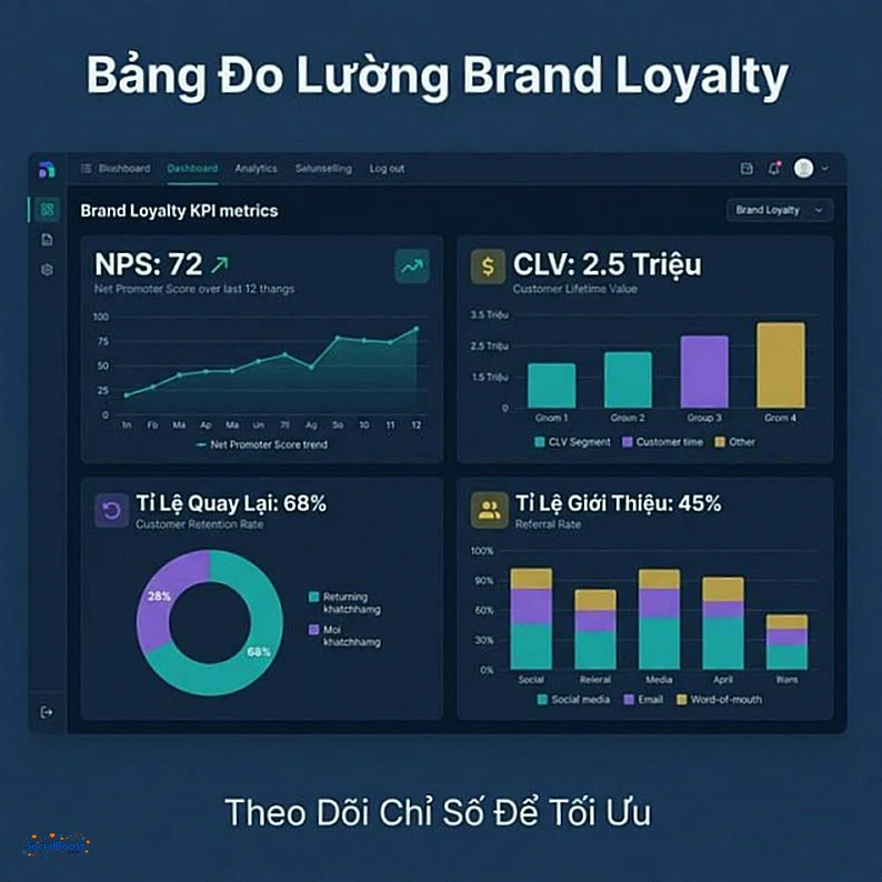 Bảng đo lường Brand Loyalty - NPS CLV Retention Rate