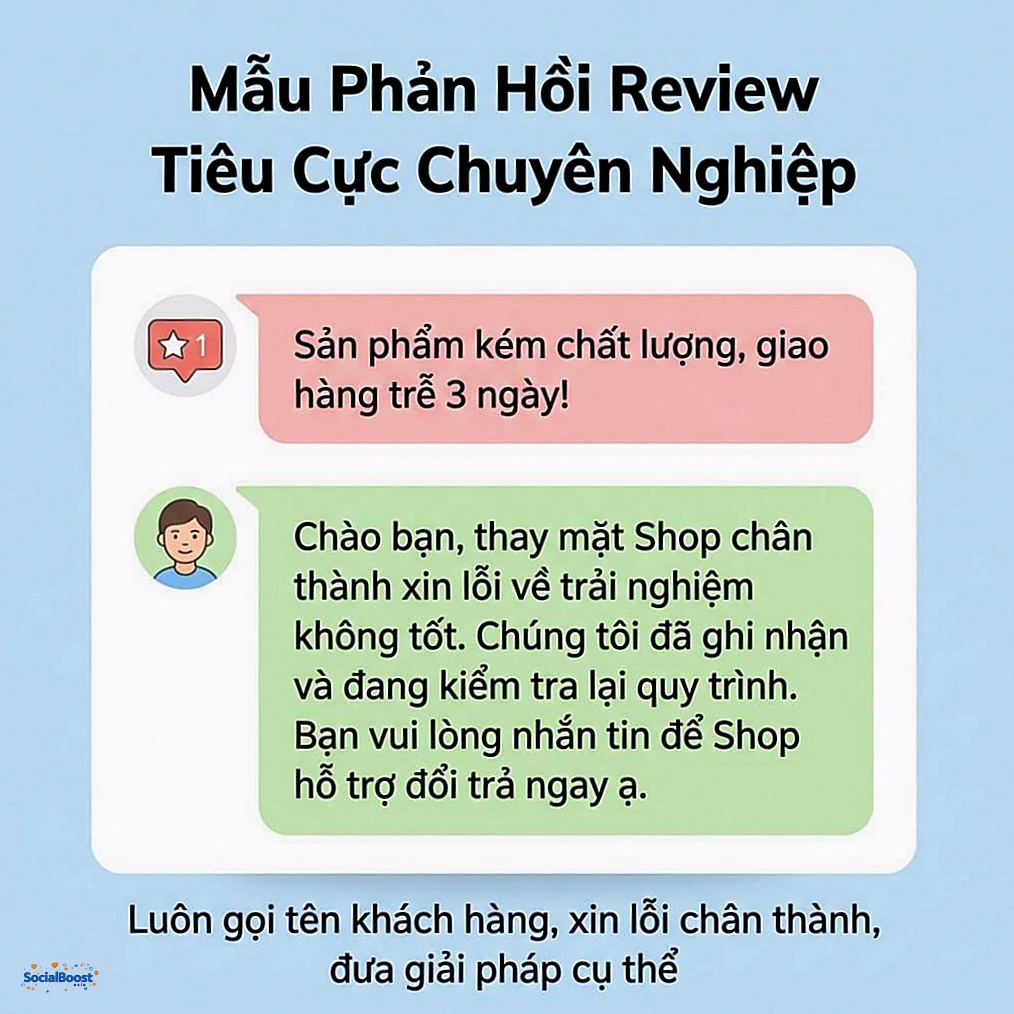 Mẫu phản hồi review tiêu cực chuyên nghiệp