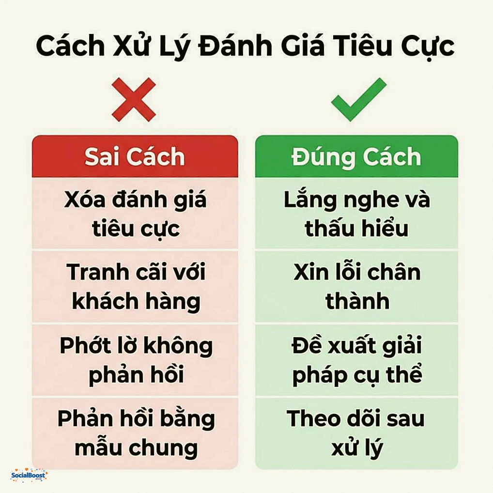Cách xử lý đánh giá tiêu cực đúng và sai