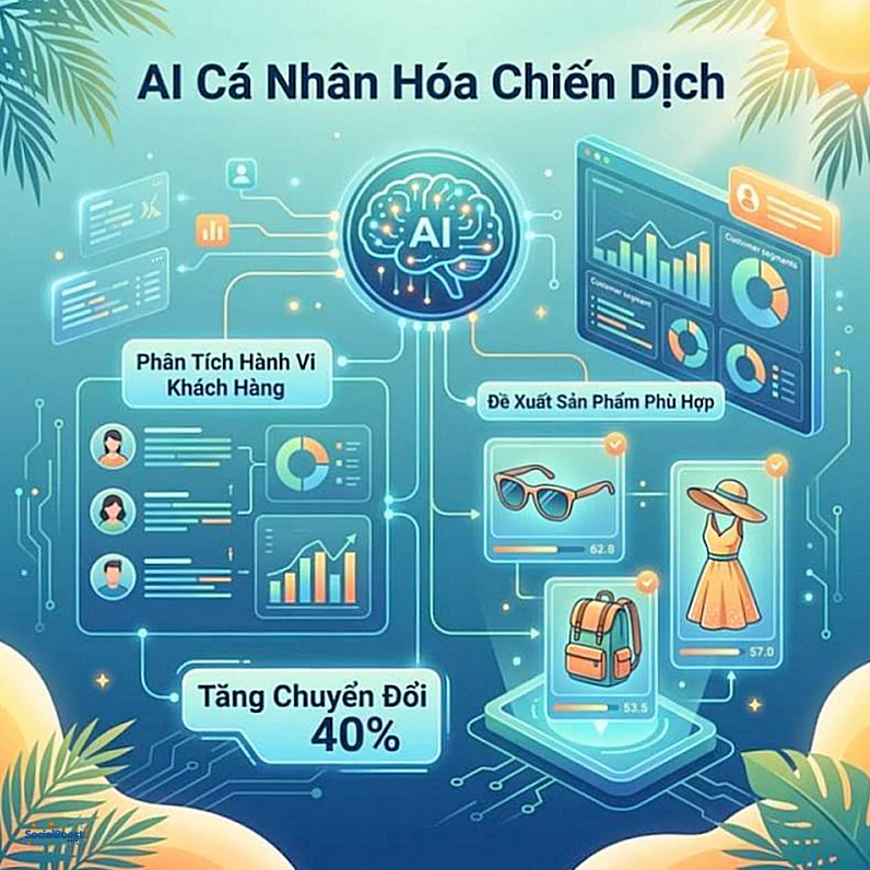 AI cá nhân hóa chiến dịch marketing - Phân tích hành vi, đề xuất sản phẩm phù hợp, tăng chuyển đổi 40%