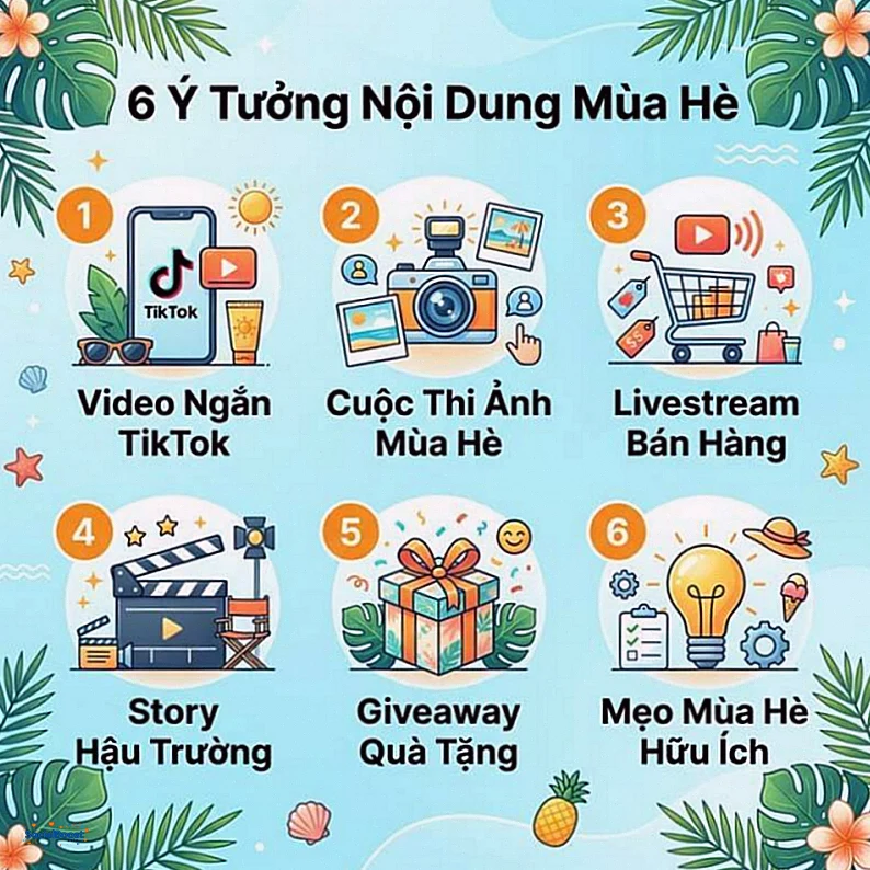 6 ý tưởng nội dung mùa hè - Video TikTok, cuộc thi ảnh, livestream, giveaway