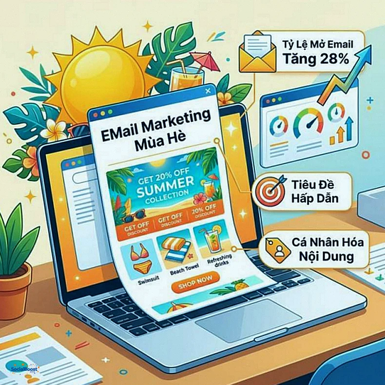 Email Marketing mùa hè - Tỷ lệ mở email tăng 28% với tiêu đề hấp dẫn cá nhân hóa