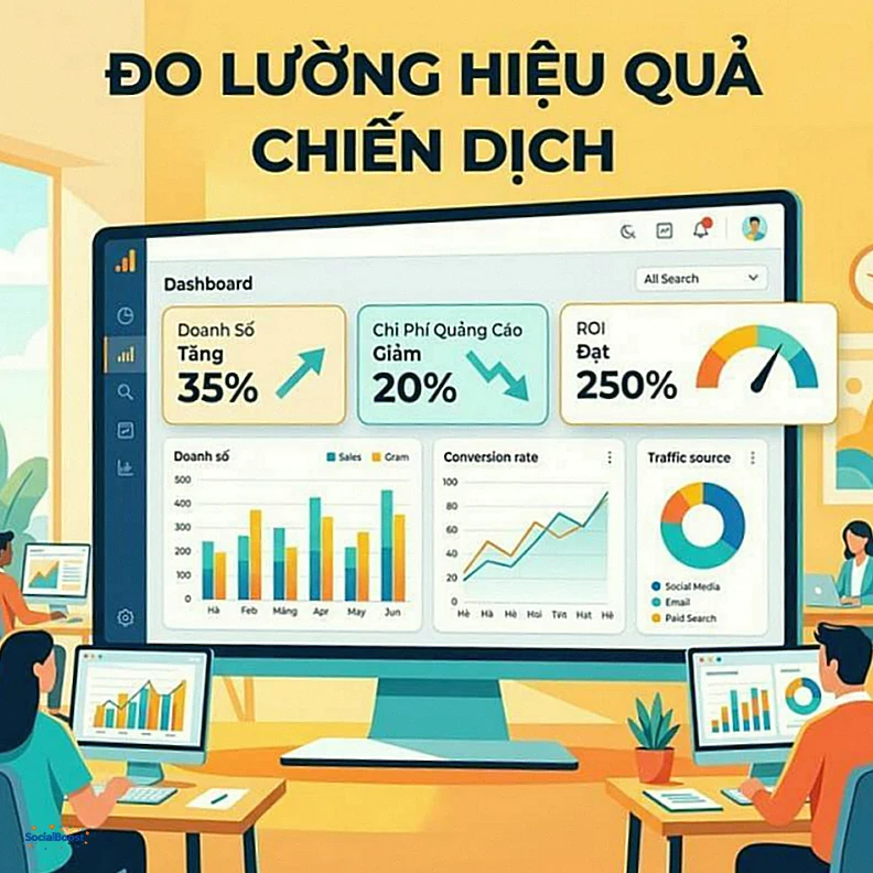 Đo lường hiệu quả chiến dịch - Doanh số tăng 35%, chi phí giảm 20%, ROI đạt 250%
